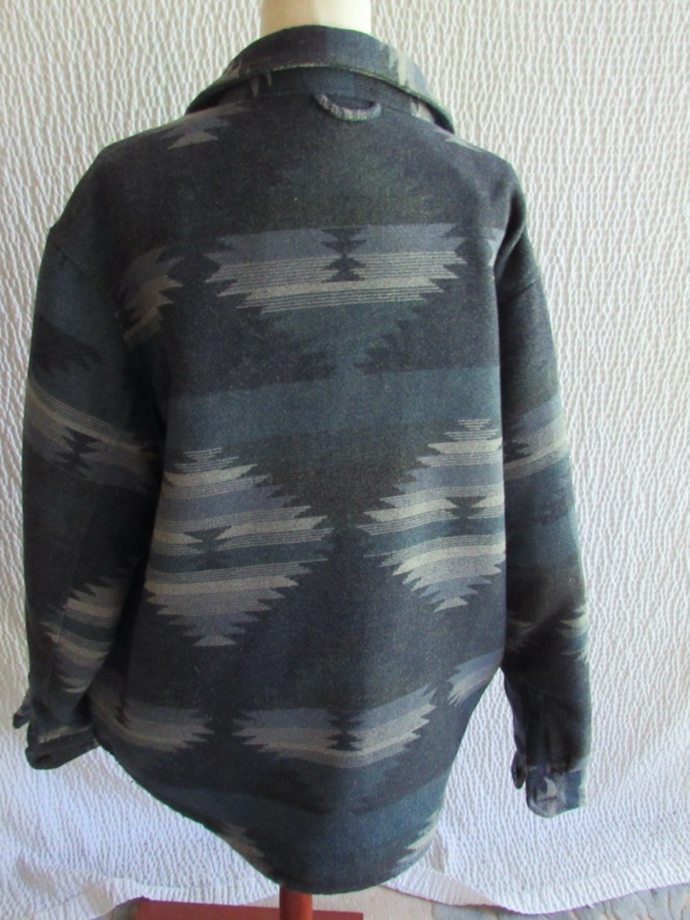 Southwestern Mens Jacket Blue Gray Jachs XL Lined Premium Purveyors Aztec